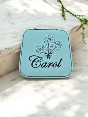 Elegant Blue Leather Jewelry Case - Stylish Storage &amp; Travel Organizer