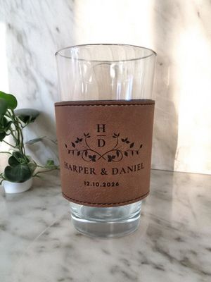 Custom Engraved Beverage Holder - Faux Leatherette