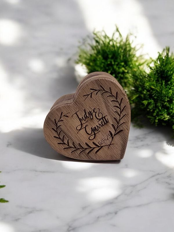 Custom Engraved Heart Shaped Ring Holder