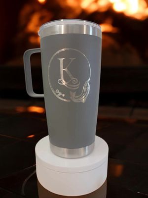 20 Oz. with Handle – Personalized Laser-Engraved Tumbler
