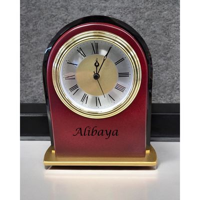 Custom Engraved Red Clock