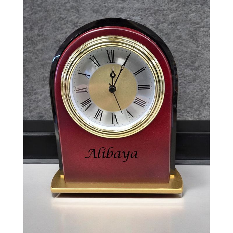 Custom Engraved Red Clock