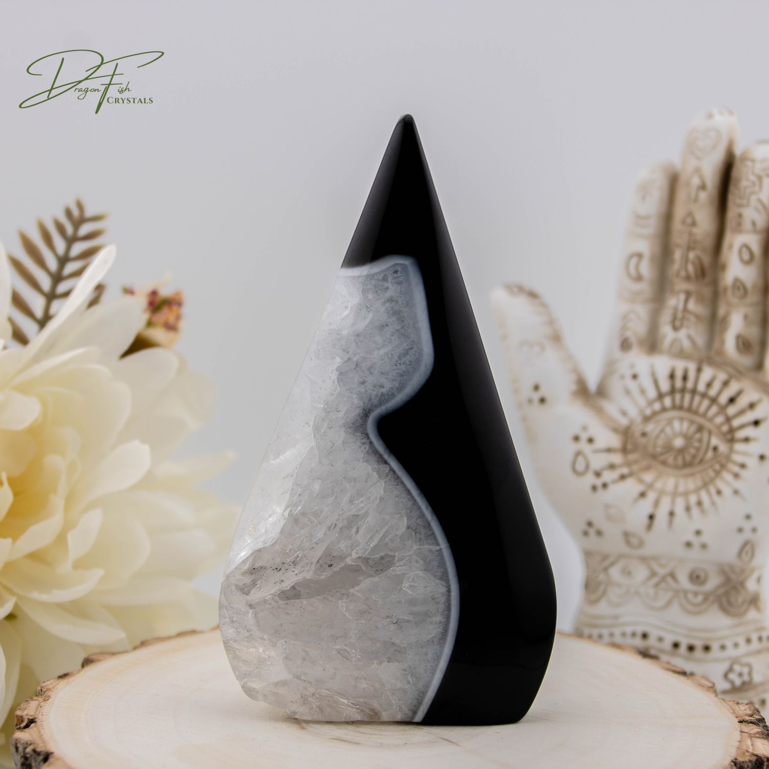 Black Agate Teardrop