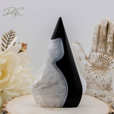 Black Agate Teardrop