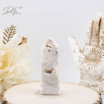 Druzy Flower Agate Tower