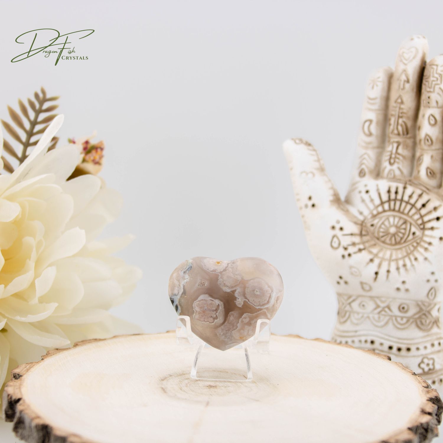 Flower Agate Heart
