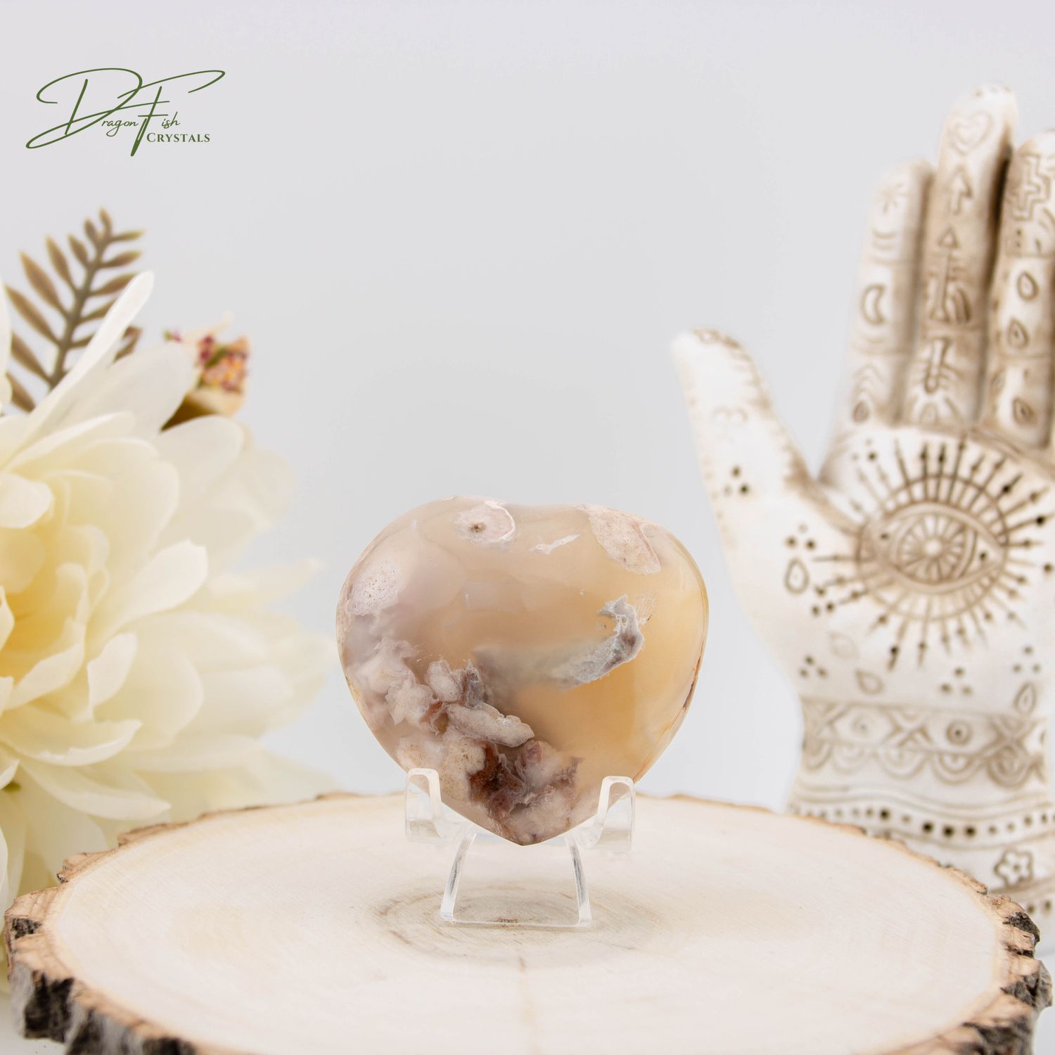Flower Agate Heart