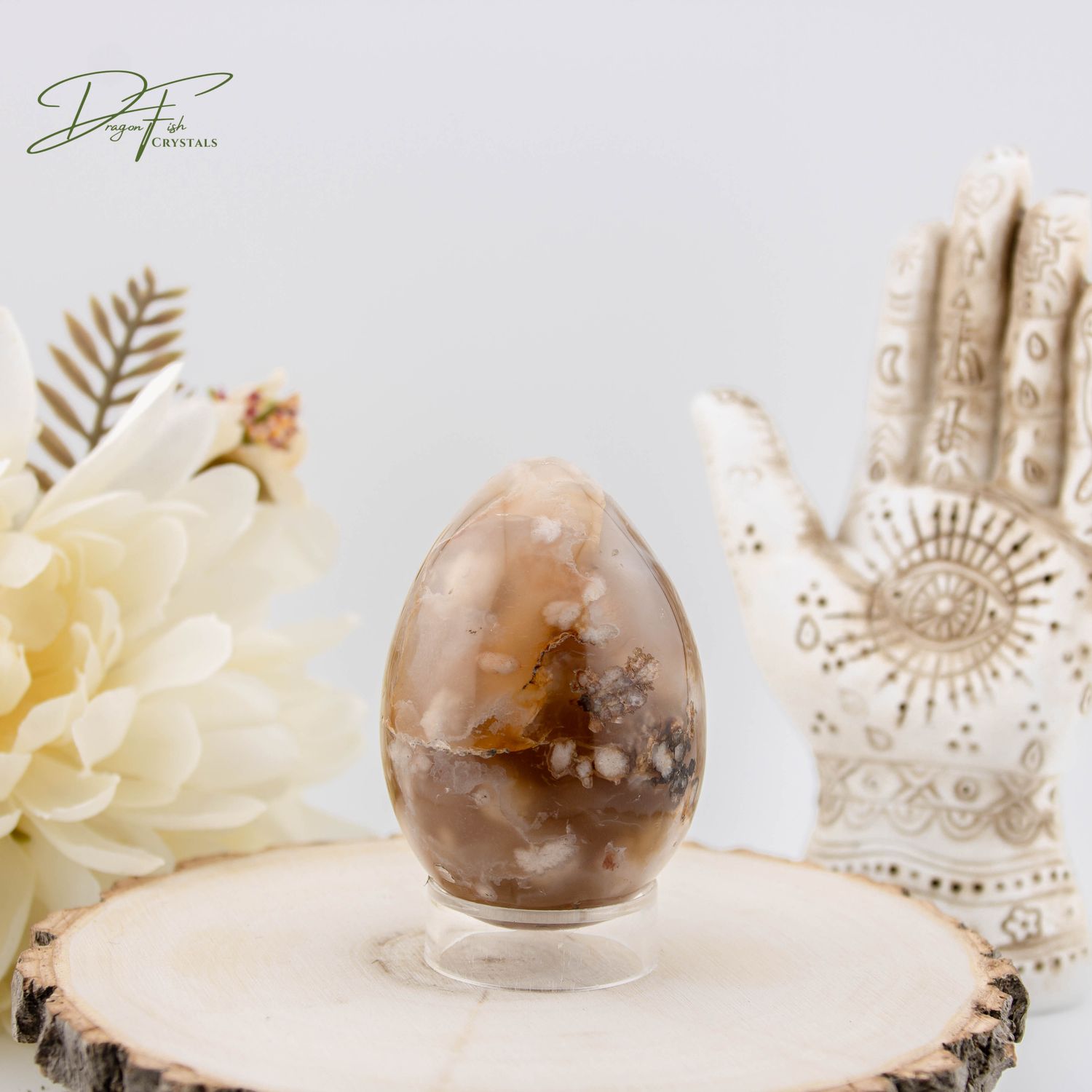 Flower Agate Egg