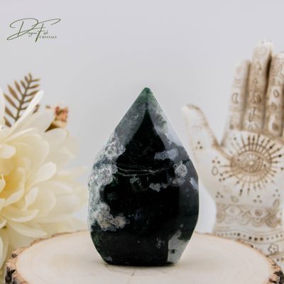 Moss Agate Teardrop