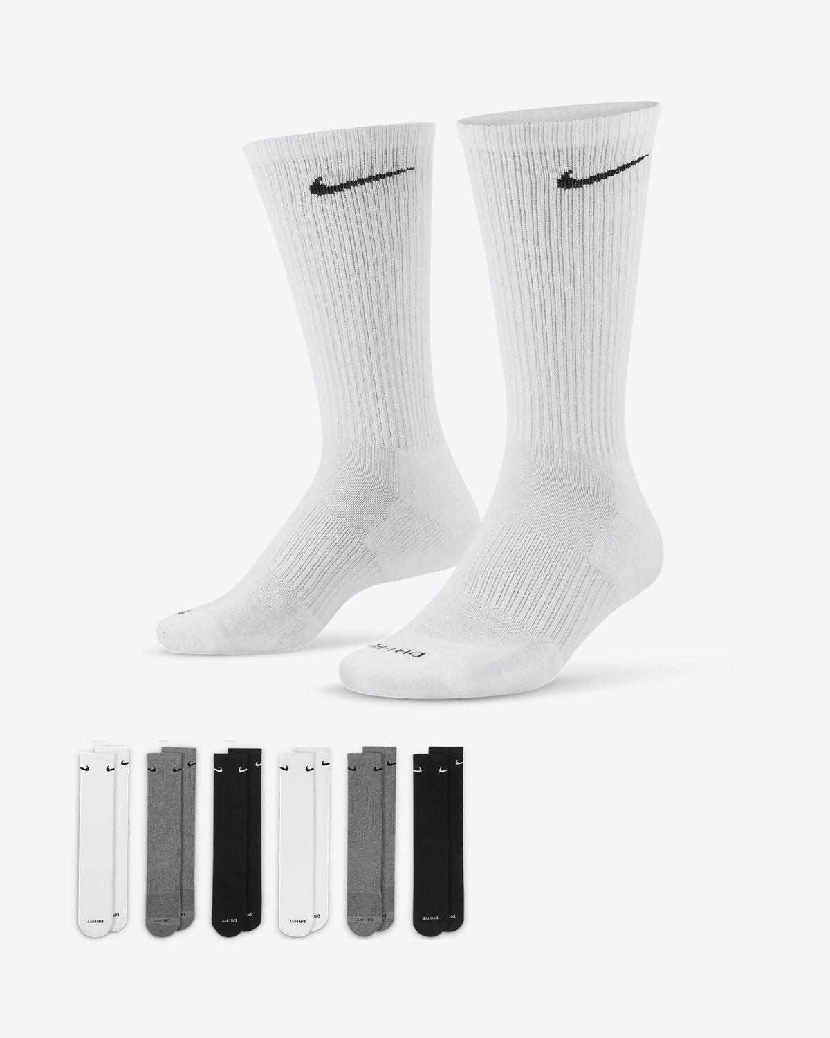 NIKE Everyday Plus Socks 6-pack, Grandeur: M