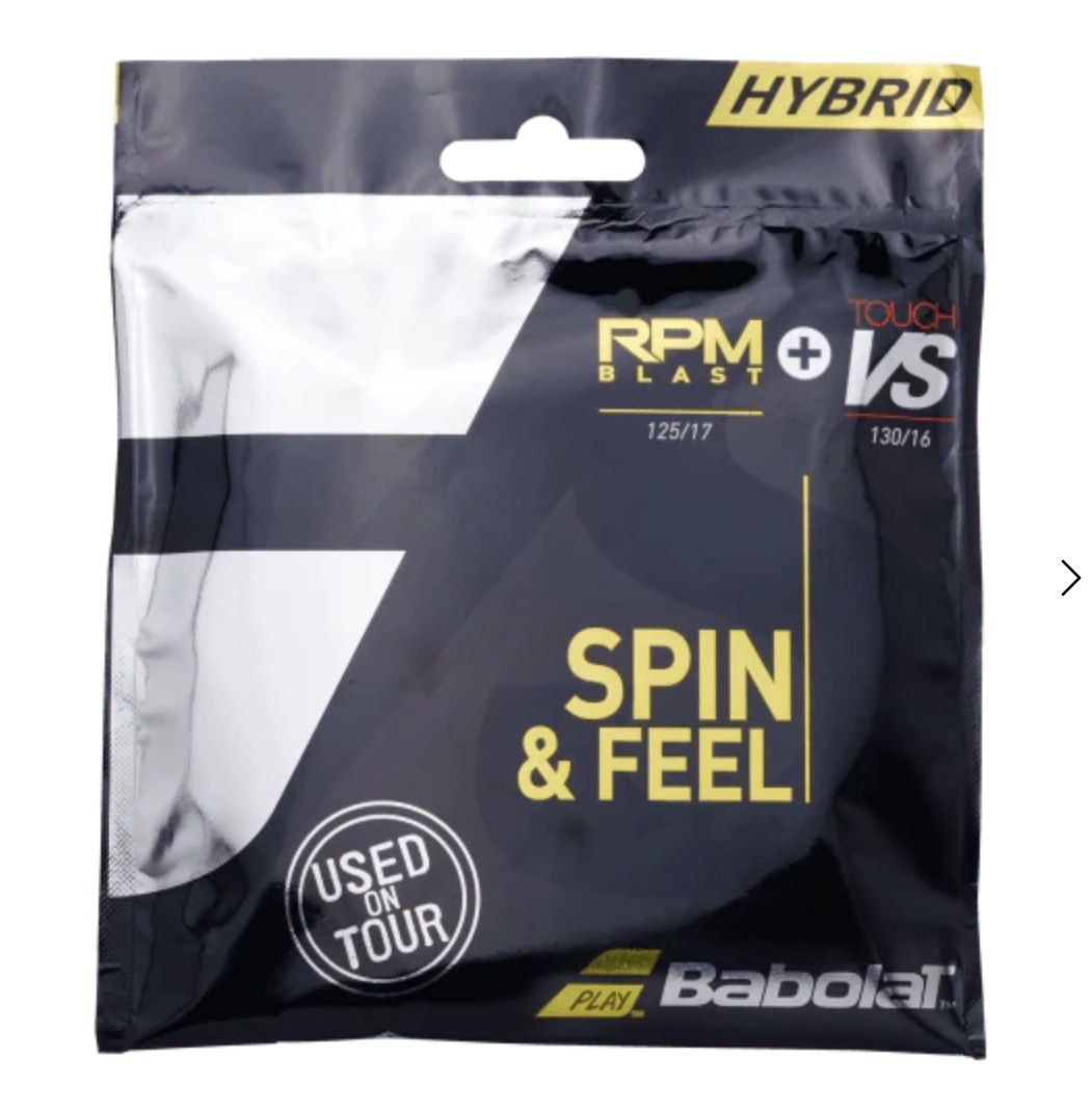 BABOLAT Cordage Hybrid RPM Blast 125/17 + VS 130/16 - Noir