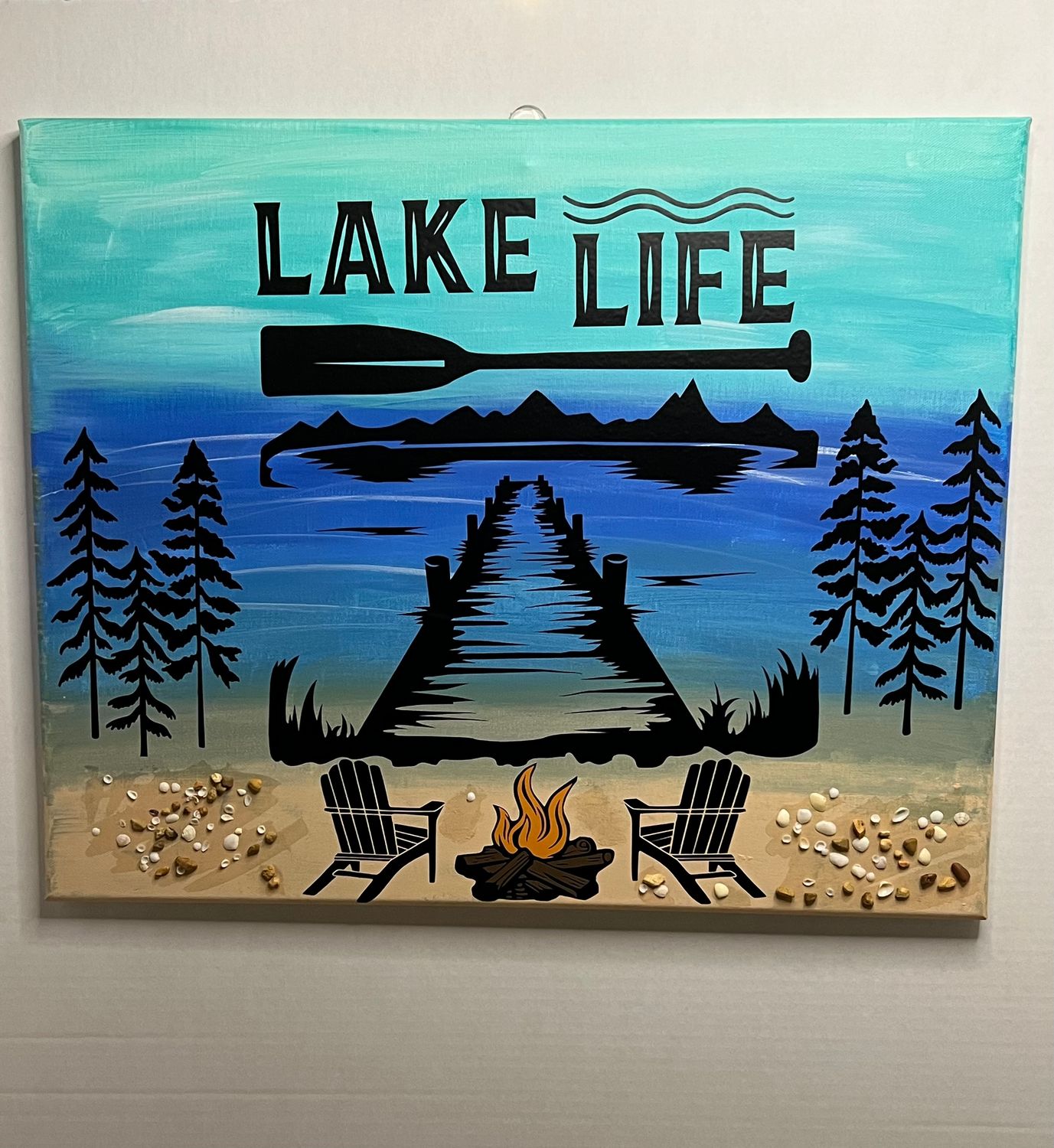 Lake Life painted canvas