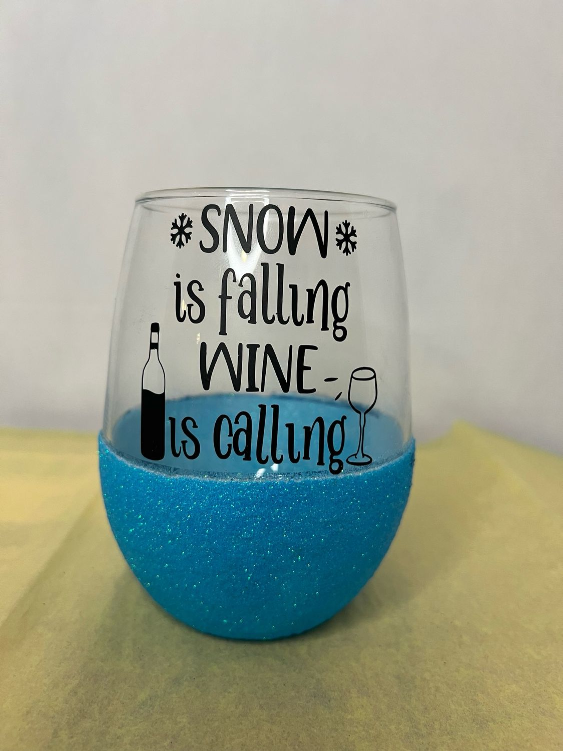 Snow Is Falling Stemless Wine Glass