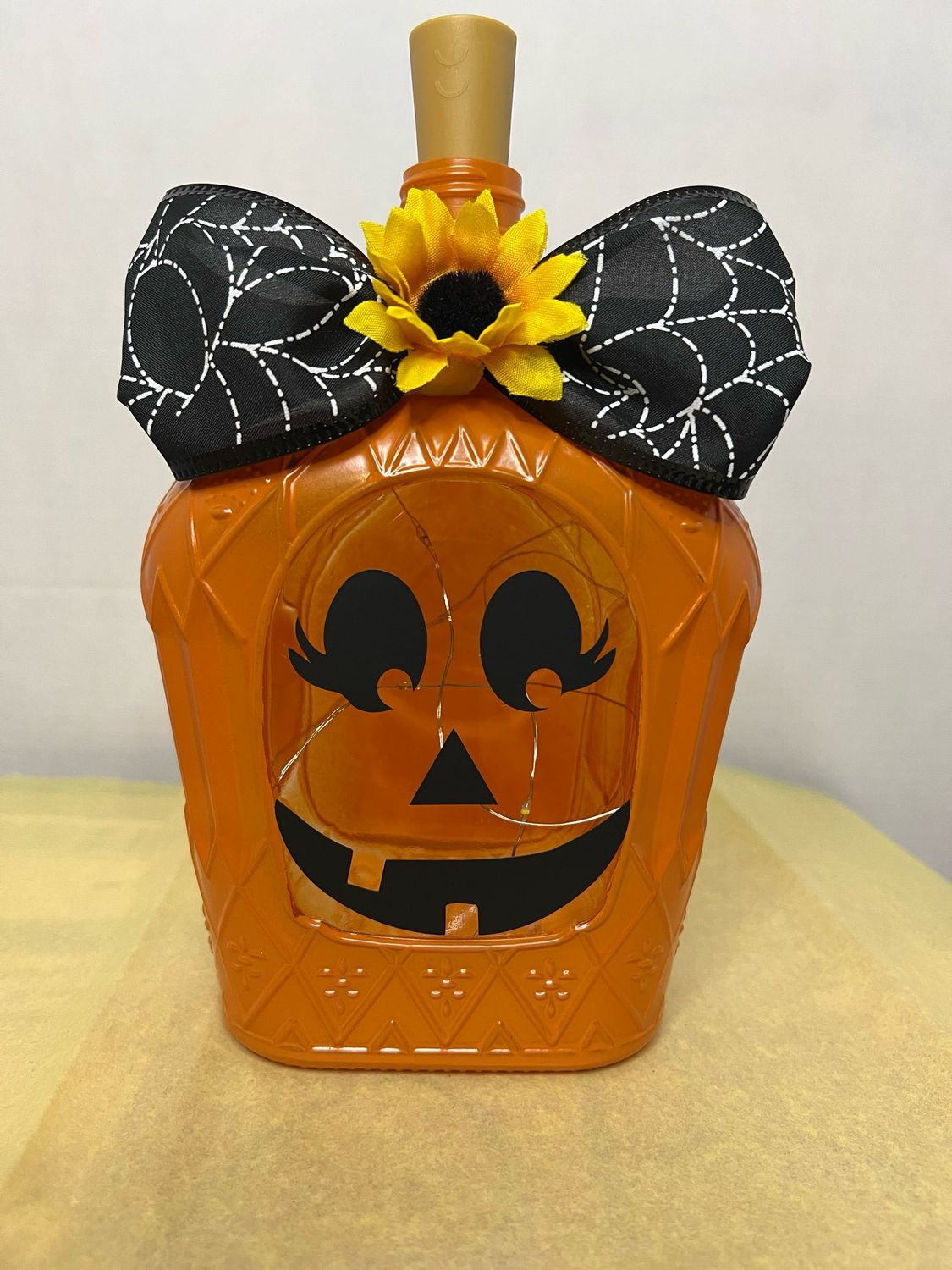 Pumpkin Liquor Bottle With Lights
