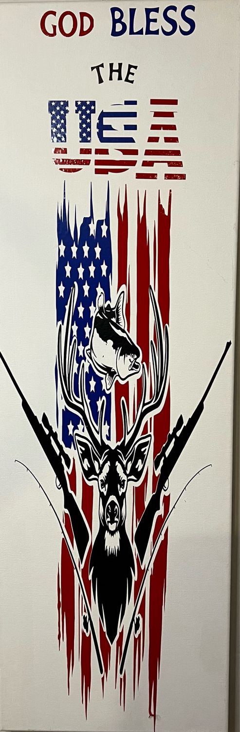 American Flag Deer Canvas