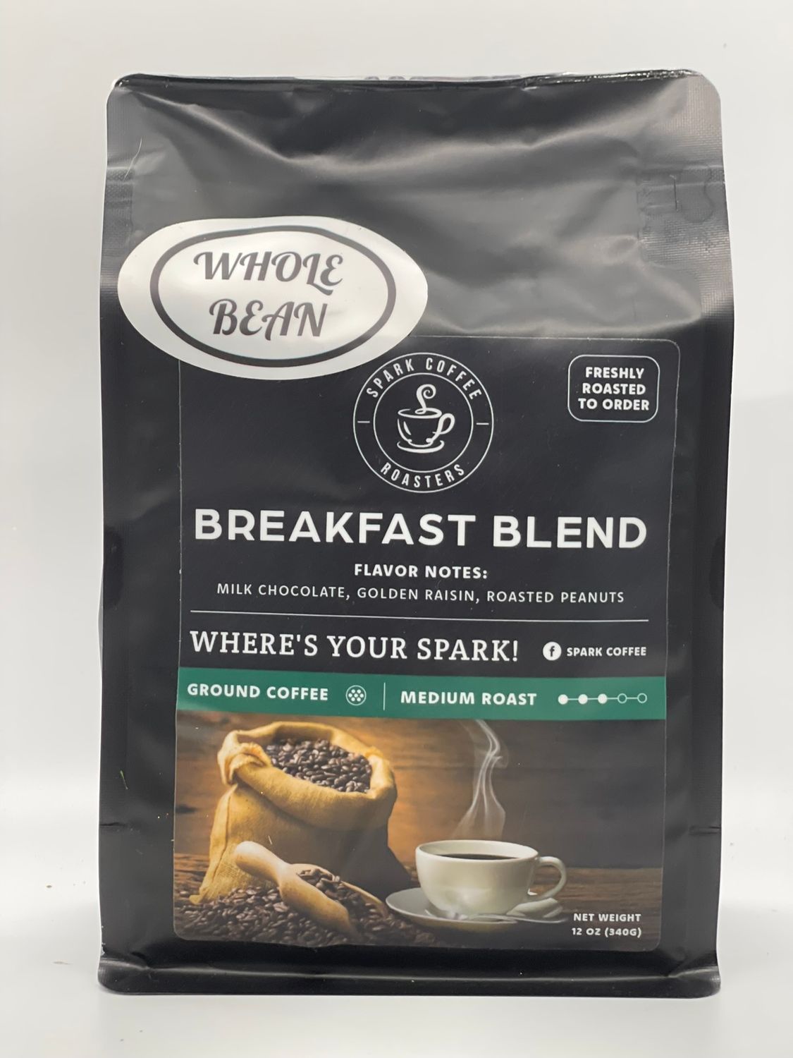 Spark Breakfast Blend Whole Bean Coffee