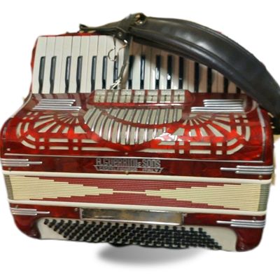 A. Guerrini and Sons Castelfidardo Italy Red Piano Accordion