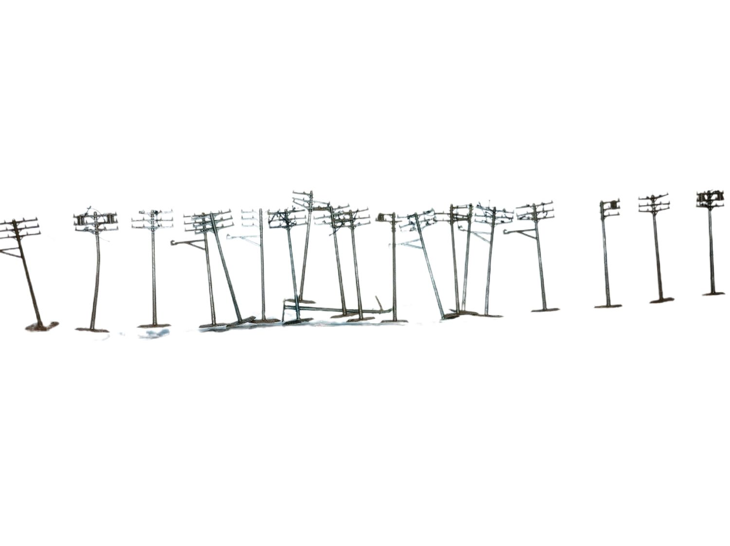 N Scale Electrical Street Poles Scenery Items