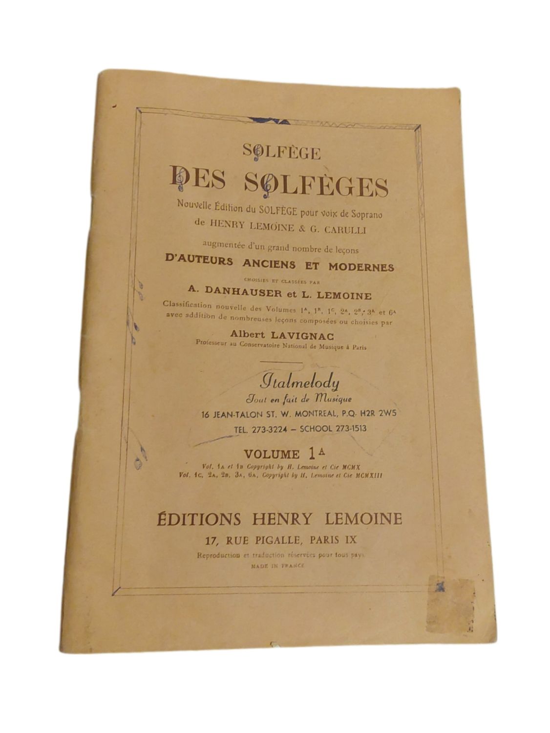 Solfege Des Solfeges Nouvell Edition du Solfege Pour voix de Soprano Book
