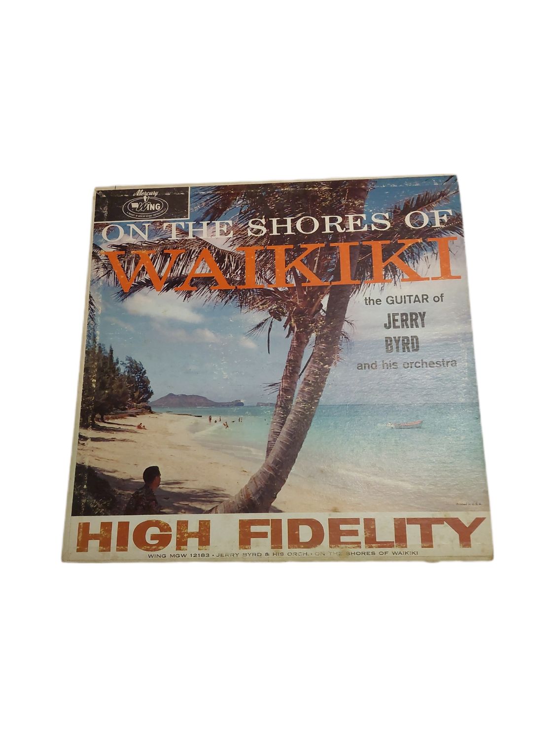 1958 – Jerry Byrd and His Orchestra – On the Shores of Waikiki (Mercury Wing MGW-12183) – Original Pressing – Pre-Owned Vinyl Record