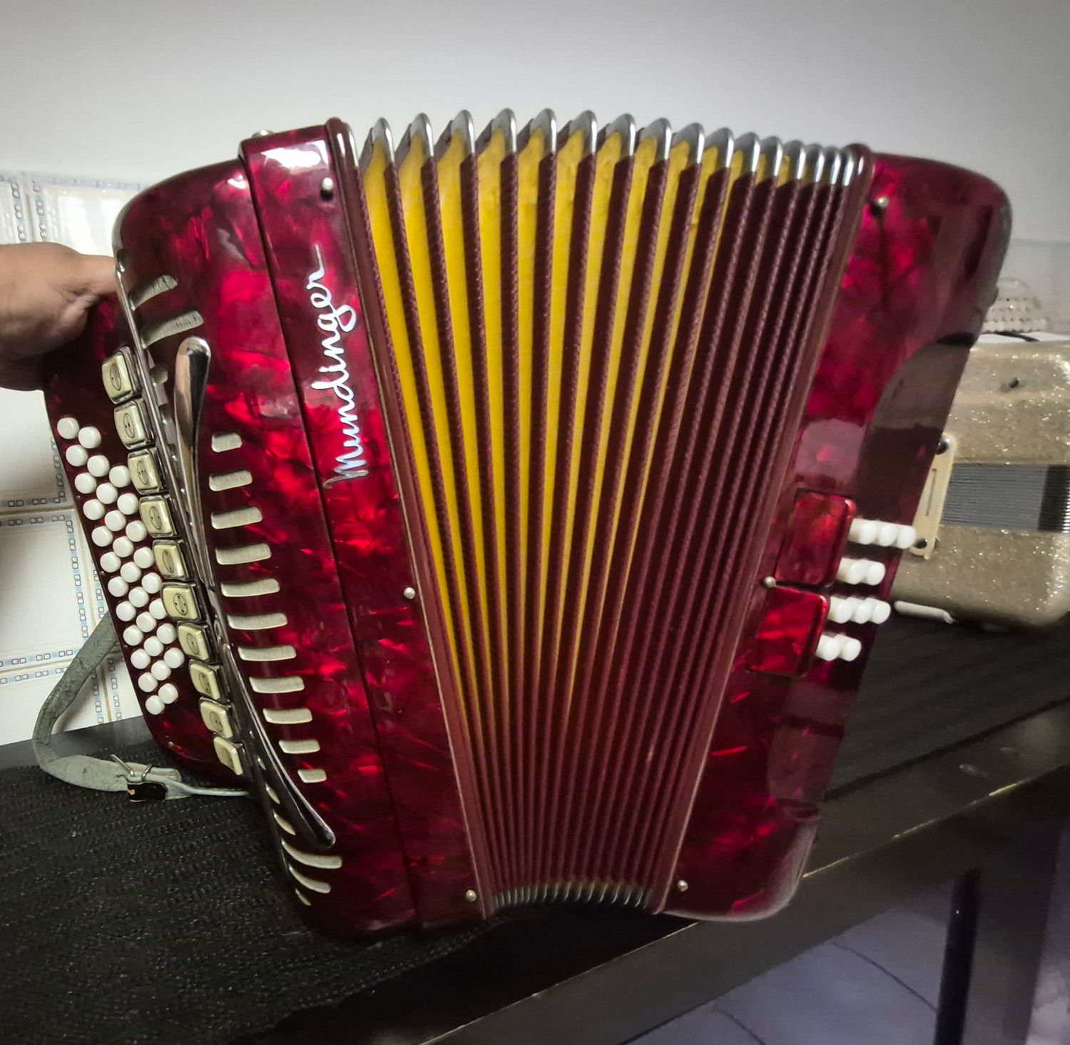 Mundinger Diatonic Button Accordion – GCF– Made in Italy 4 sets of reeds