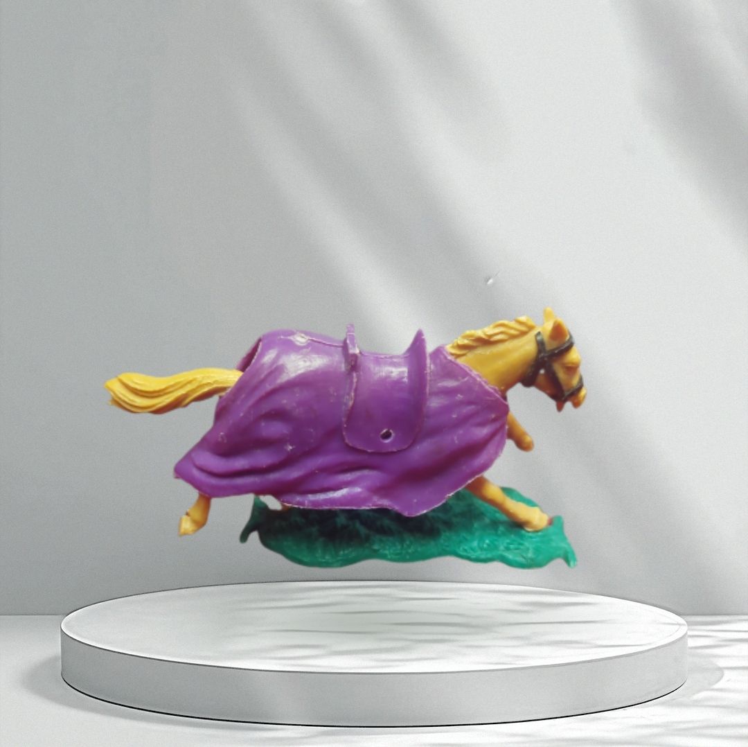 ​Vintage Timpo Toys Horse – Made in England – Tan with Purple Blanket – Used 🇬🇧