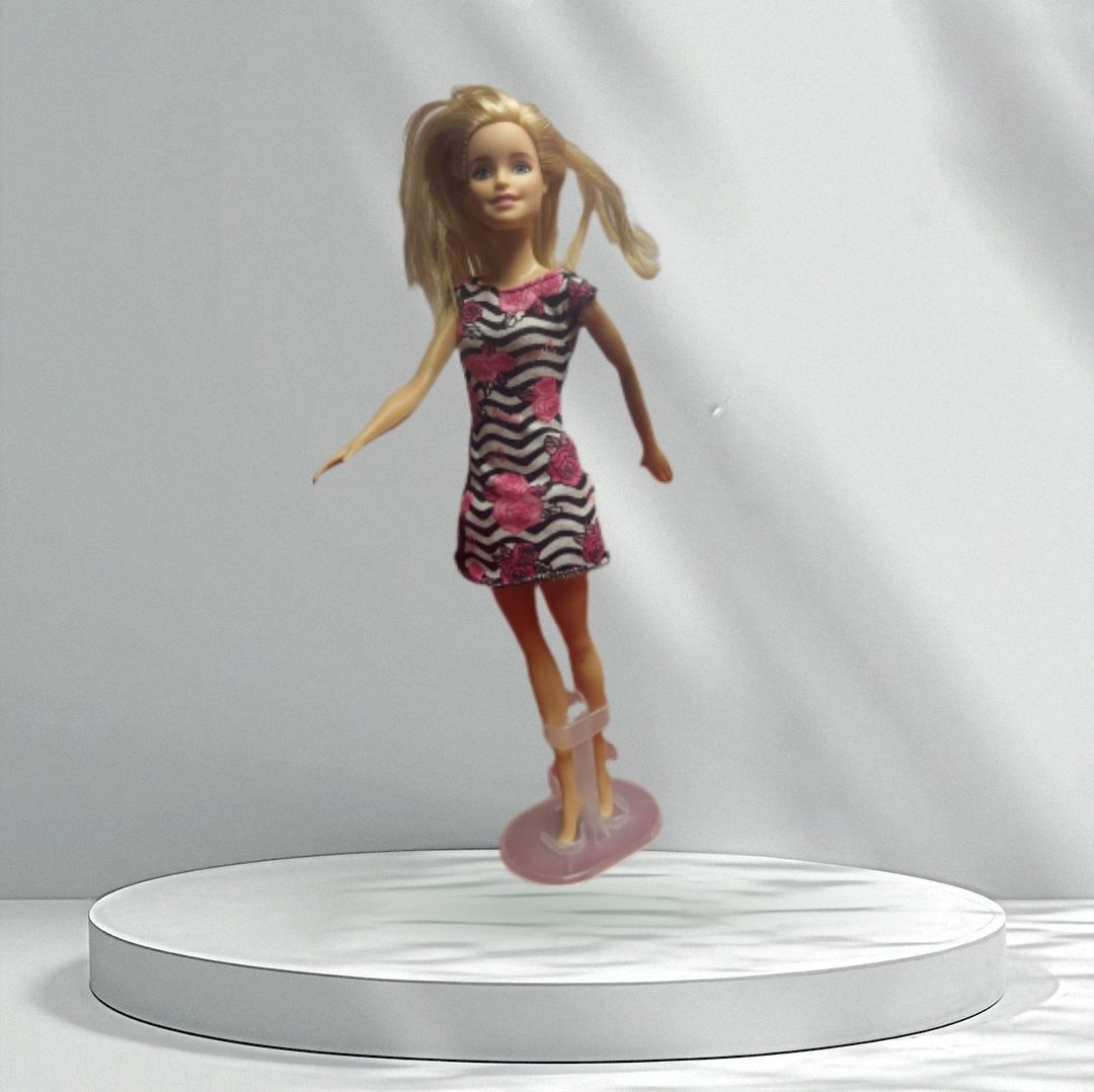 Mattel Barbie Doll – 2015 – Black &amp; White Dress – Used