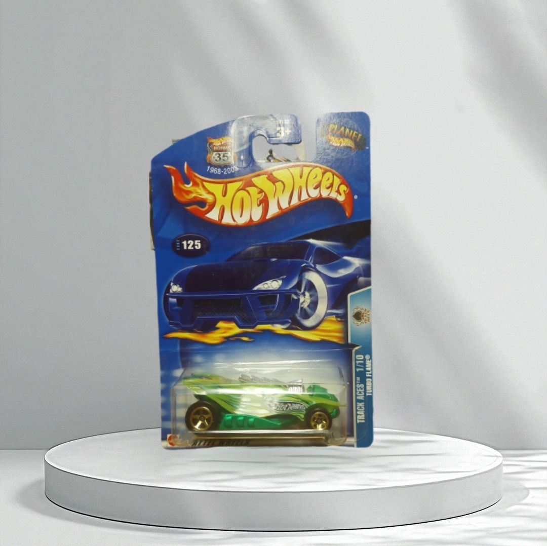 Hot Wheels Turbo Flame – 2003 Track Aces 1/10 No. 125 – New on Card