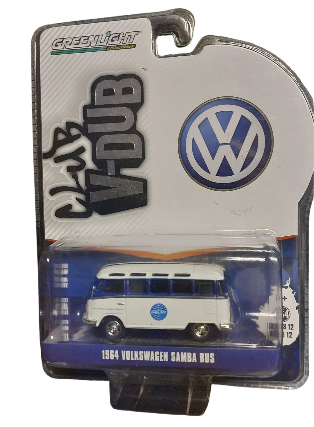 ​1964 Greenlight Club V-Dub Volkswagen Samba Bus – Pan Am Edition – Blue &amp; White – New Sealed