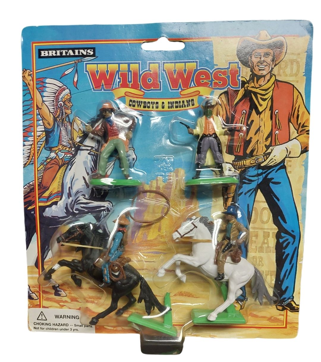 1971 Britains Detail Wild West Cowboys Set – Catalogue No. 7506 – Sealed in Blister Pack (Made in China)