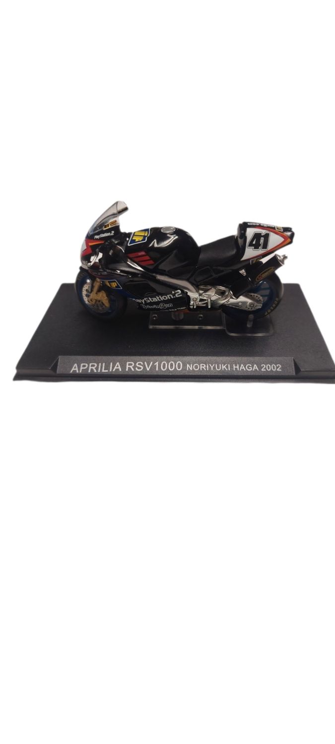 2002 Noriyuki Haga Aprilia RSV1000 – Die-Cast Motorcycle Model – 1:24 Scale – Preowned
