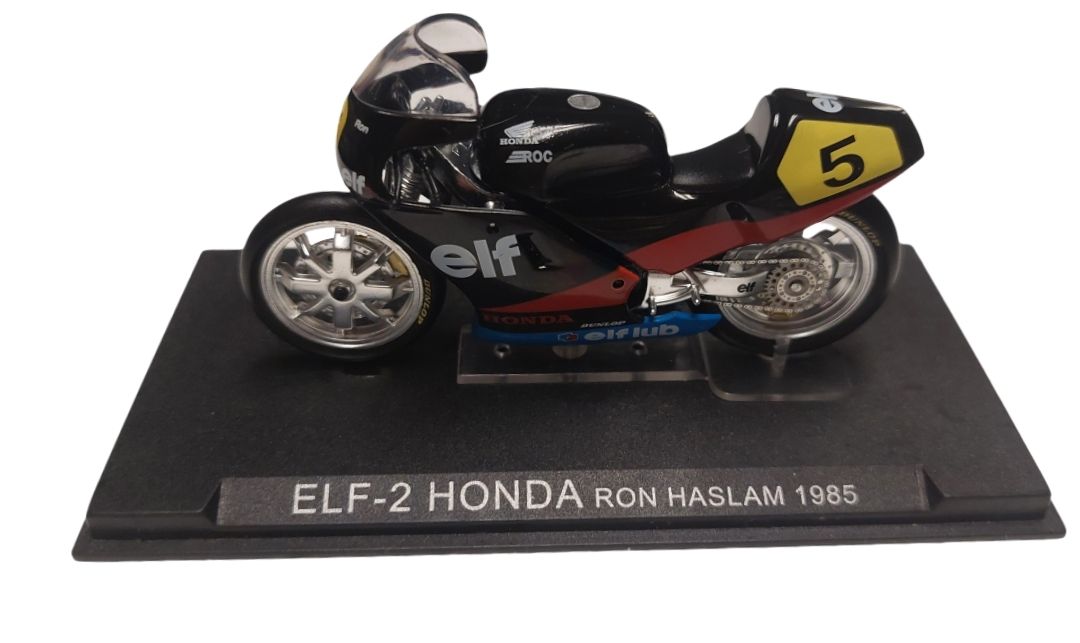 1985 Ron Haslam Honda ELF-2 – Die-Cast Motorcycle Model – 1:24 Scale – Preowned
