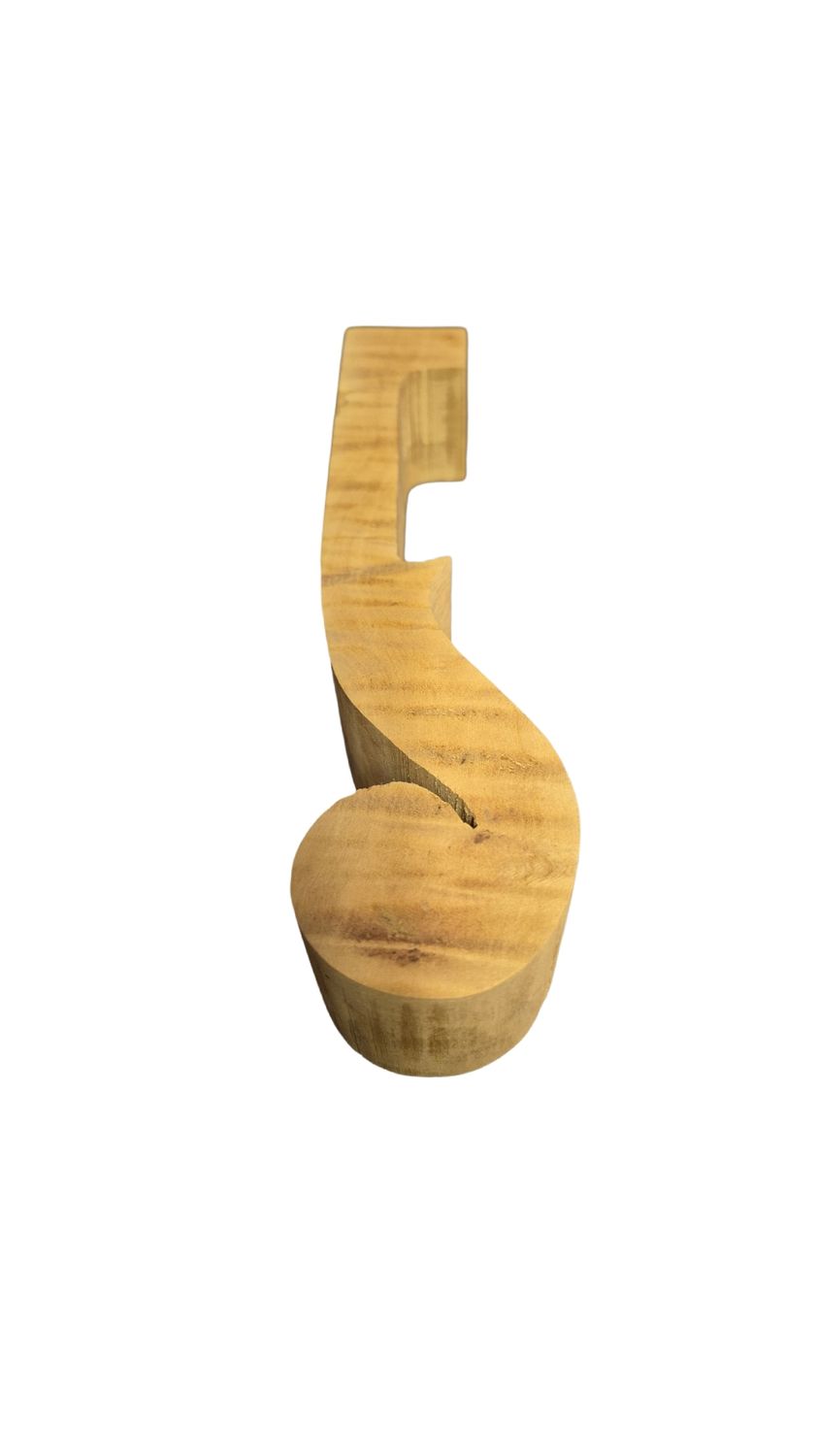 🇨🇦 Joseph Kun Workshop Estate 4/4 Violin Neck &amp; Scroll Blank — Figured European Maple (One-Piece)