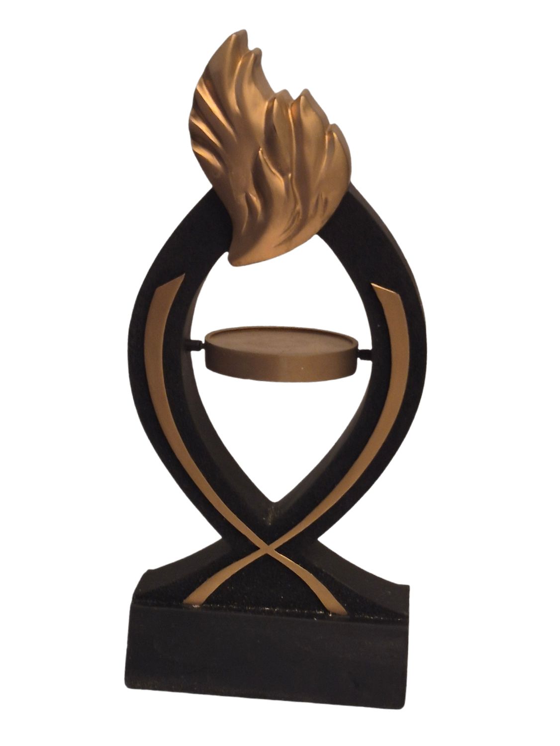 ​Contemporary Kinetic "Flame" Trophy - Heavy Cast Stone/Resin