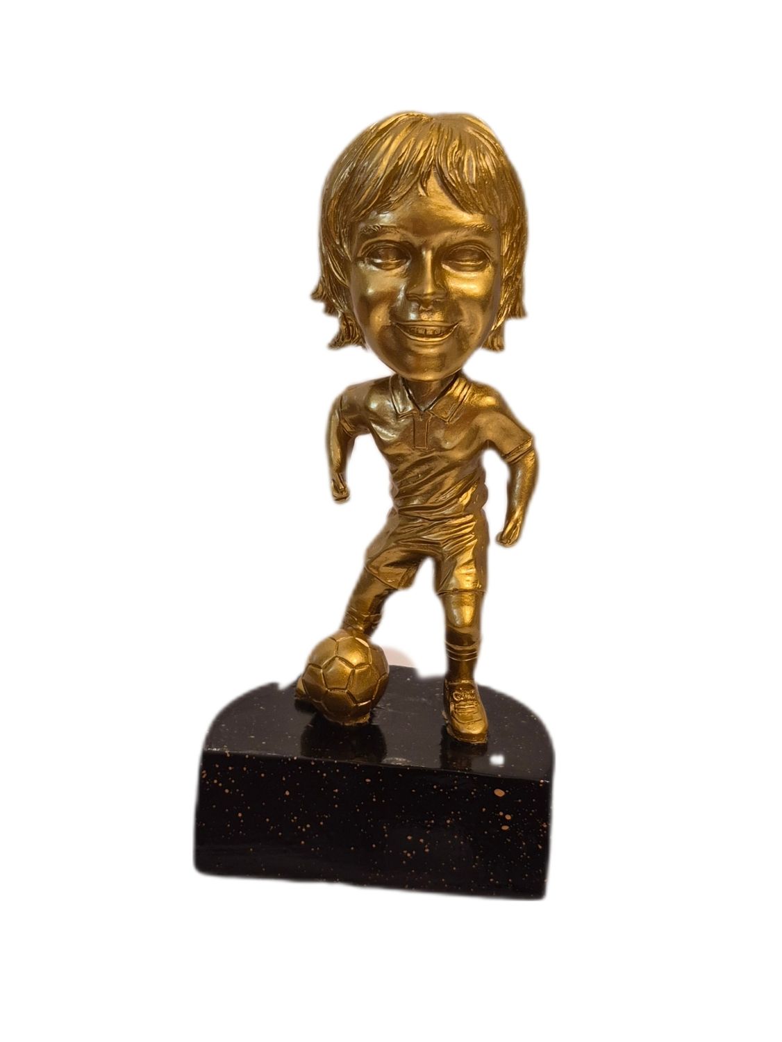 Vintage Gold Soccer Bobblehead Trophy - New Old Stock