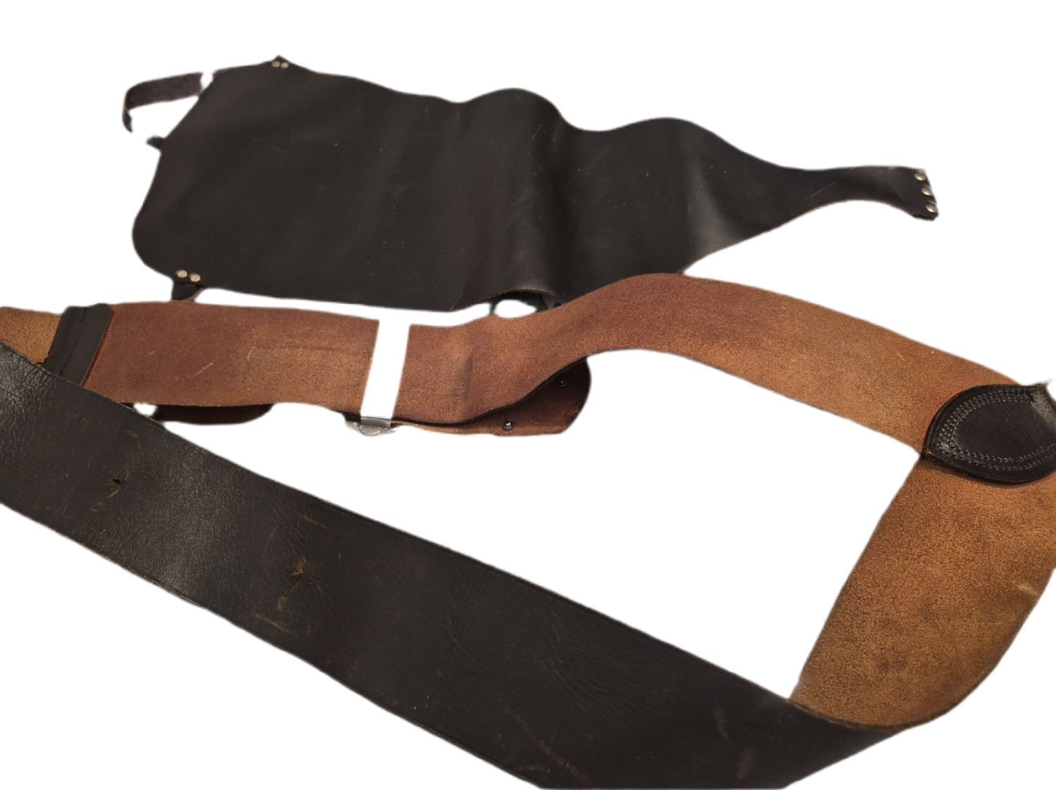 Vintage Leather Drummer’s Leg Guard &amp; Belt Set – Marching Band / Pipe Band