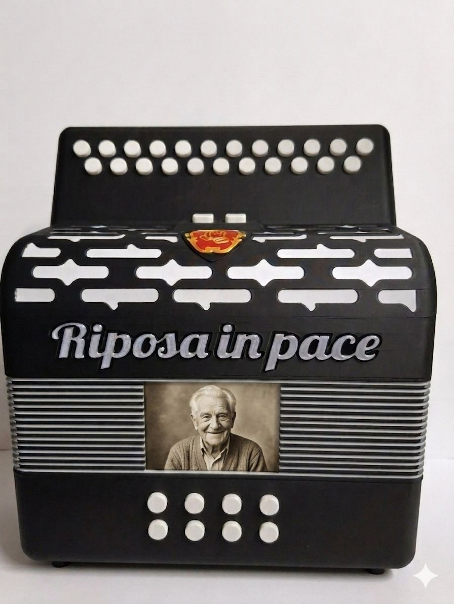 Accordion-Themed Columbarium Niche Display  – Memorial Keepsake