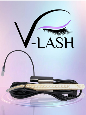 LED V-Lash Pro Eyelash Extensions Tweezer Kit.  LED Lamp, Tweezers, Foot Pedal. Bulk, Wholesale pricing. LED Light-fused technology.