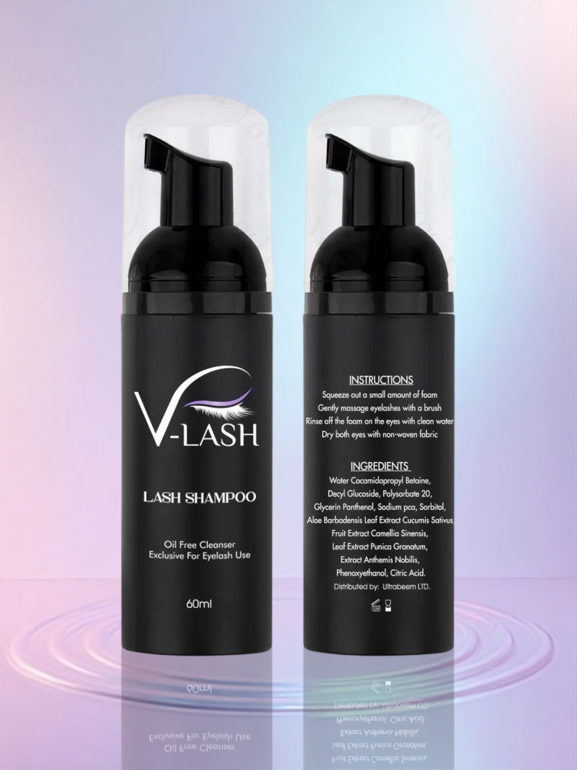 Foam Lash Shampoo 60mL for False Eyelash Extensions and Strip Lashes.
