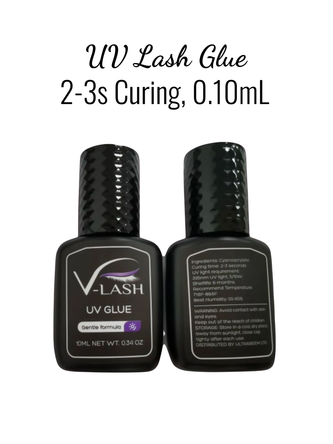 Wholesale. UV LED Eyelash Extensions Glue 10mL.  Black.  Low MOQ.