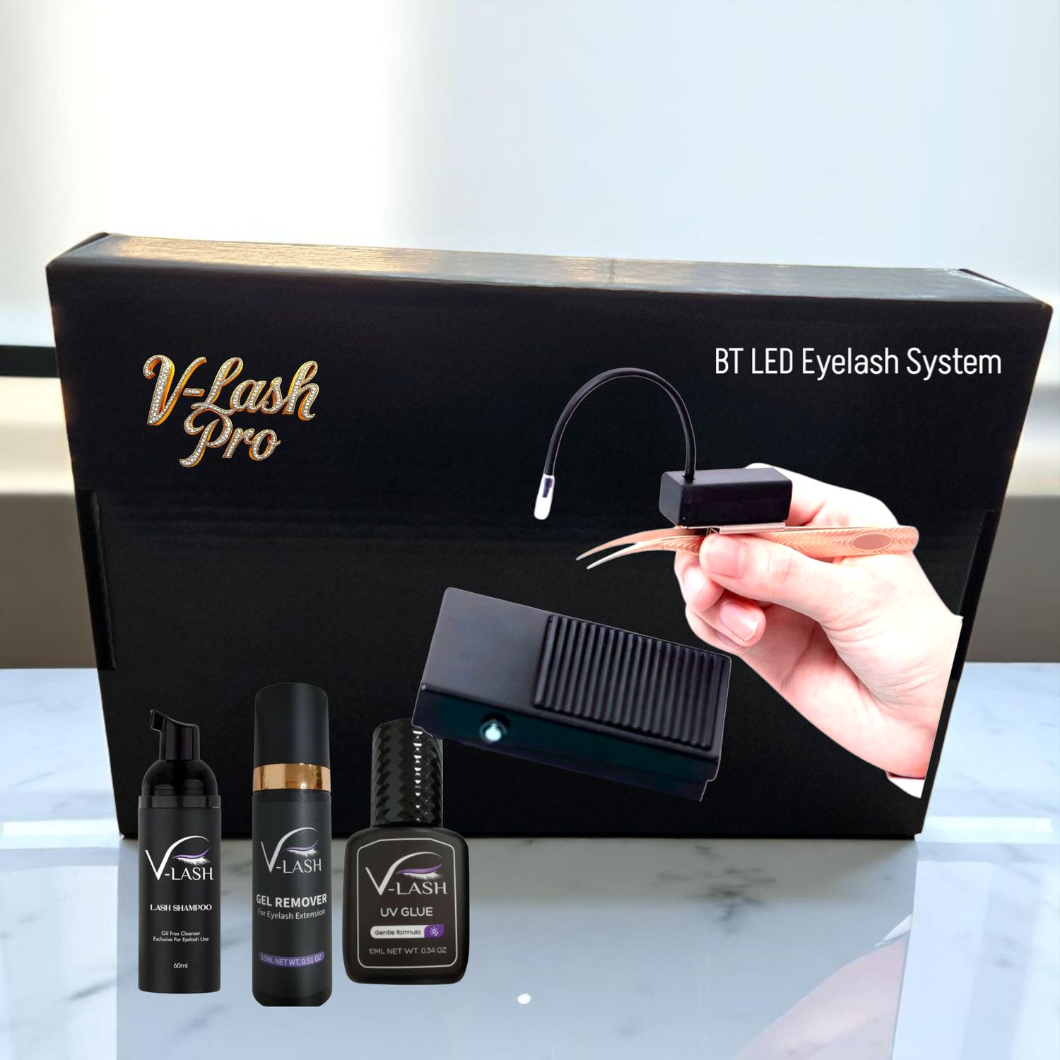 Bluetooth V-Lash Pro 4.0 LED Eyelash Extensions Lamp System Kit.
