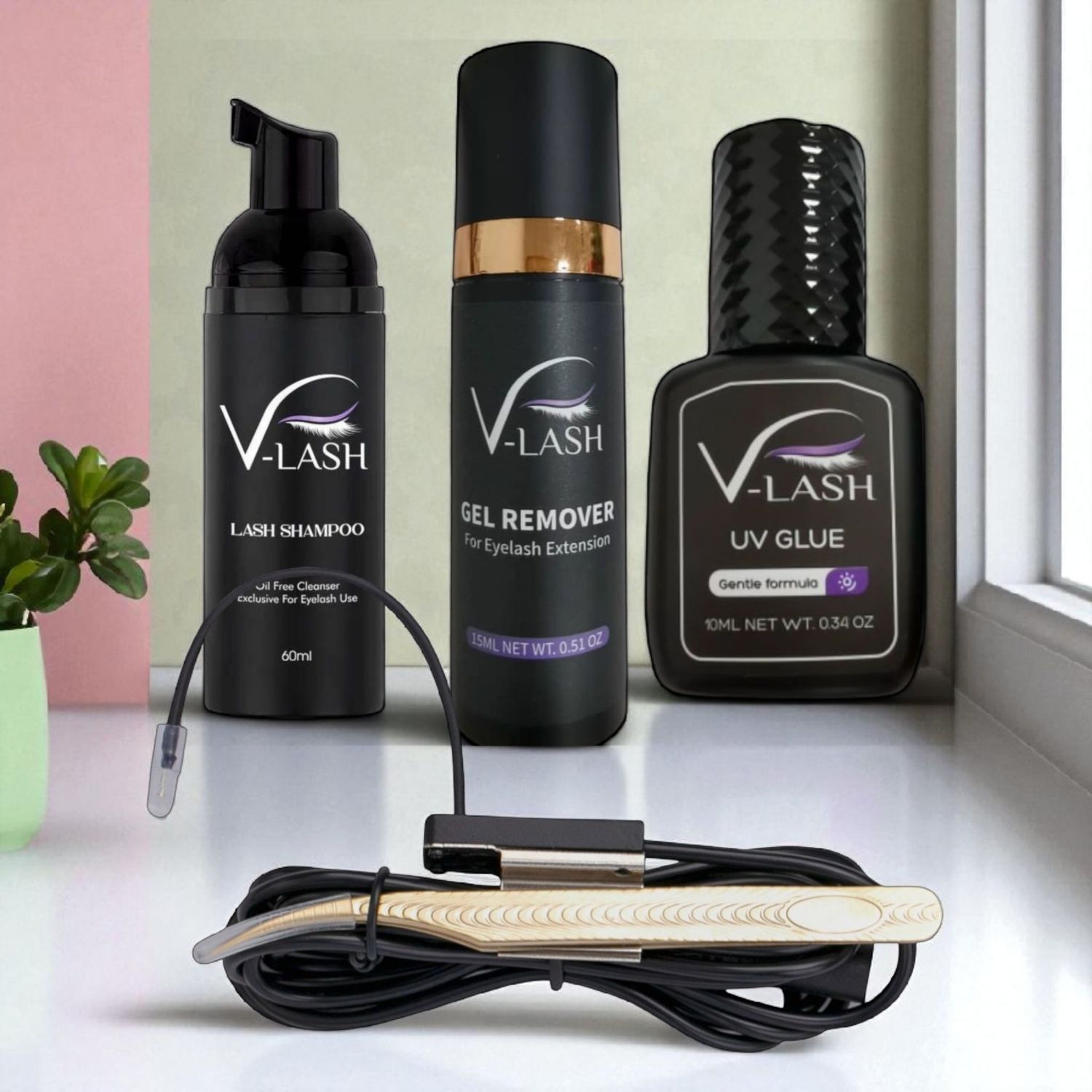 V-Lash Pro LED Eyelash Extensions Tweezer Kit.