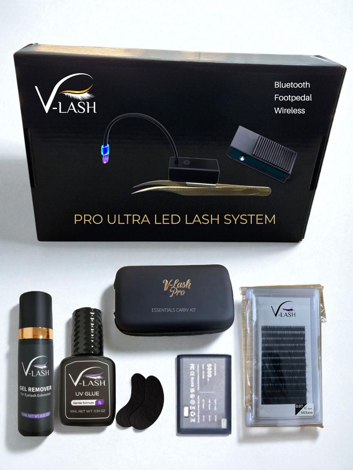 V-Lash Pro Ultra 4.0 Wireless Bluetooth LED Gel Eyelash Extension System.