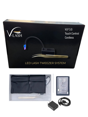 V-Lash Pro 3.0 Compact, Cordless Touch LED Gel Eyelash Extensions System kit.