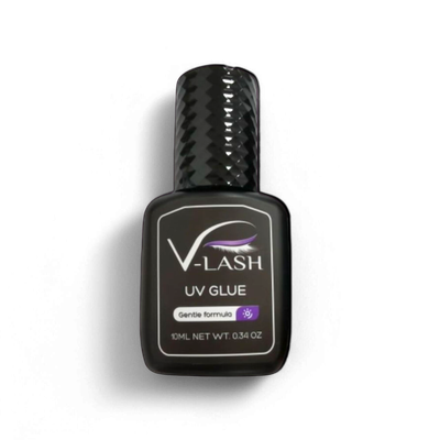 V-LASH LED Eyelash Extensions Glue 10mL. Cures in 2-3 Seconds. Black.