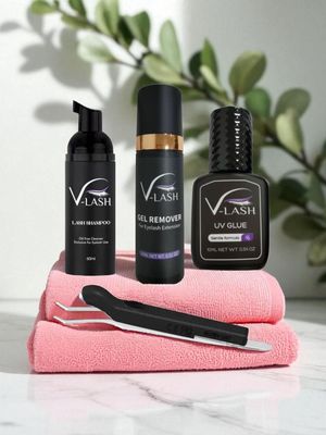 Adjustable LED Lamp head. V-Lash Mini Eyelash Essentials Kit.