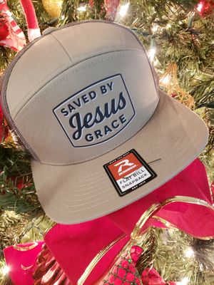 Saved by Grace Jesus Richardson 168 - 7 Panel Flat Bill Snapbacks