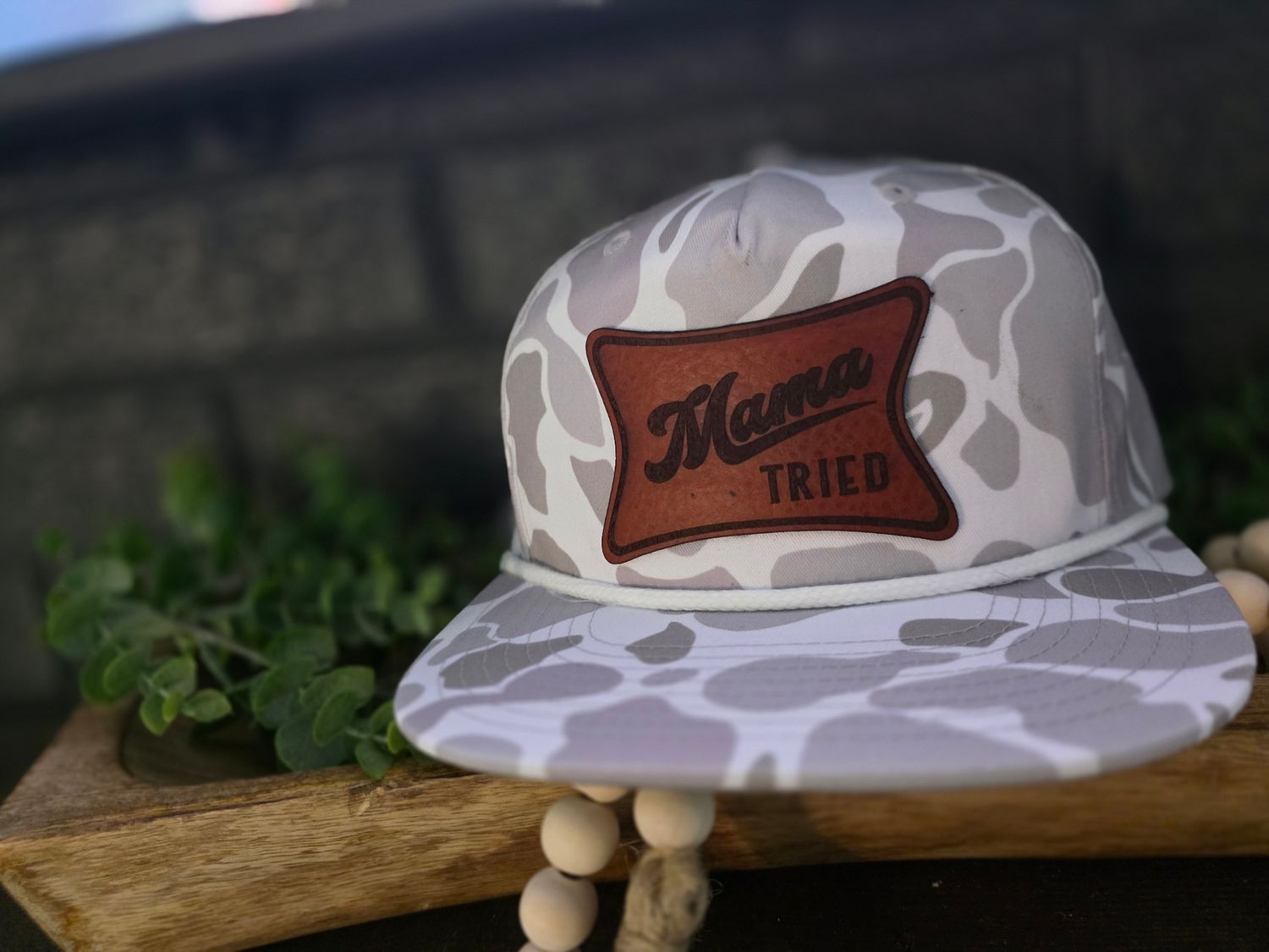 Mama Tried Leather Patch - Ghost Camo
