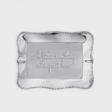 GIFTABLES Pearl Denisse Rectangular Engraved Tray "A little something with great love"