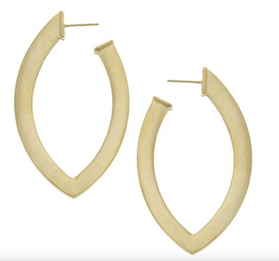 SS Gold Marquise Hoop